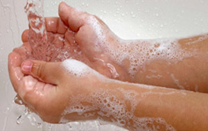 Lavado de manos en invierno