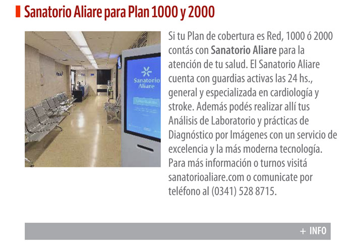 Sanatorio Aliare para Planes 1000 y 2000.